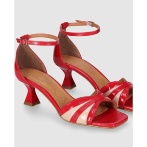 Sandalias - Rojo - Tacón: 4 cm