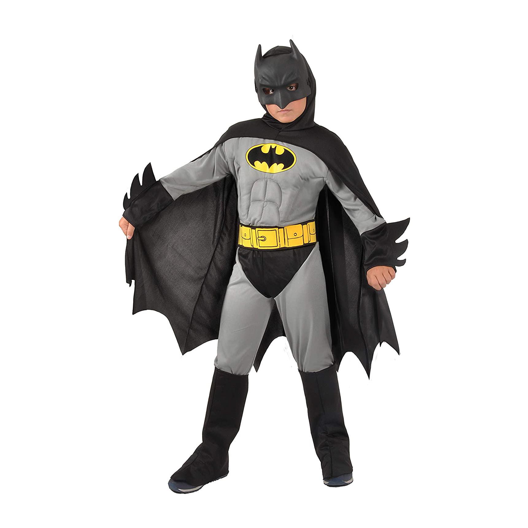 Costume Batman Classic Con Muscoli Pettorali Imbottiti Dc Comics Bambino