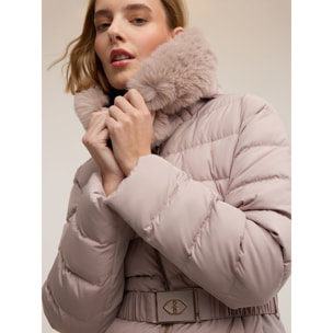 Motivi - Plumífero largo con capucha - Beige