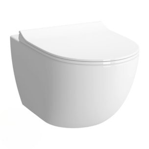 Pack WC bâti-autoportant + WC SAT infinitio sans bride fixations invisibles + Abattant softclose + Plaque blanche/chrome