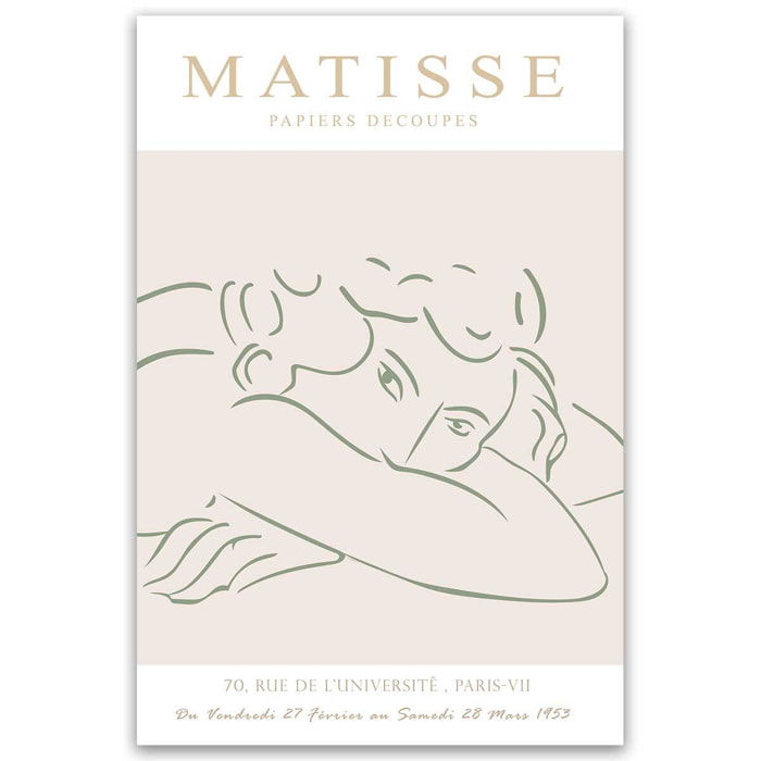 Tableau Matisse portrait ligne minimaliste Toile imprimée