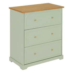 Commode Mohéa vert céladon 3 tiroirs