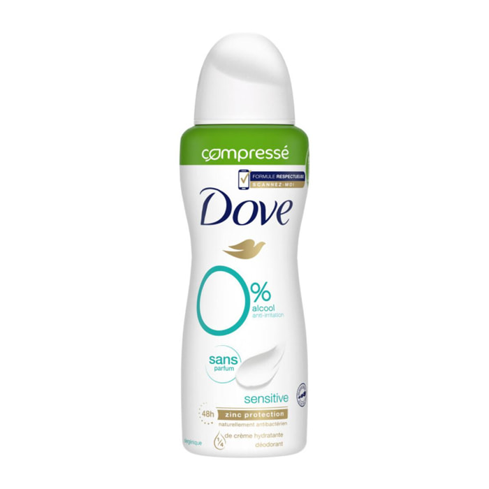 Pack de 3 - DOVE Déodorant Femme Spray Hypoallergénique Compressé 100 ml