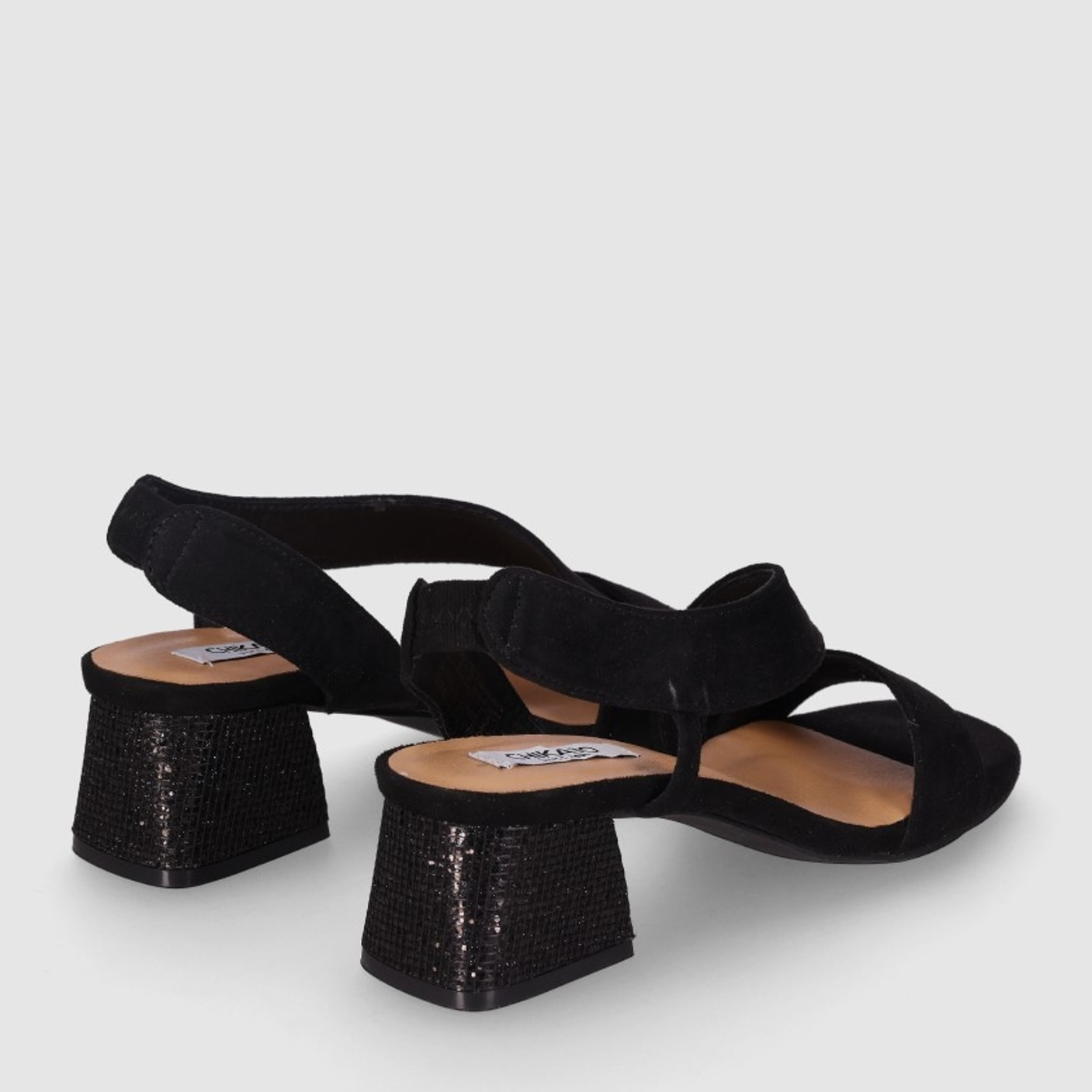 Sandalias de Tejido - Negro - Tacón: 5 cm
