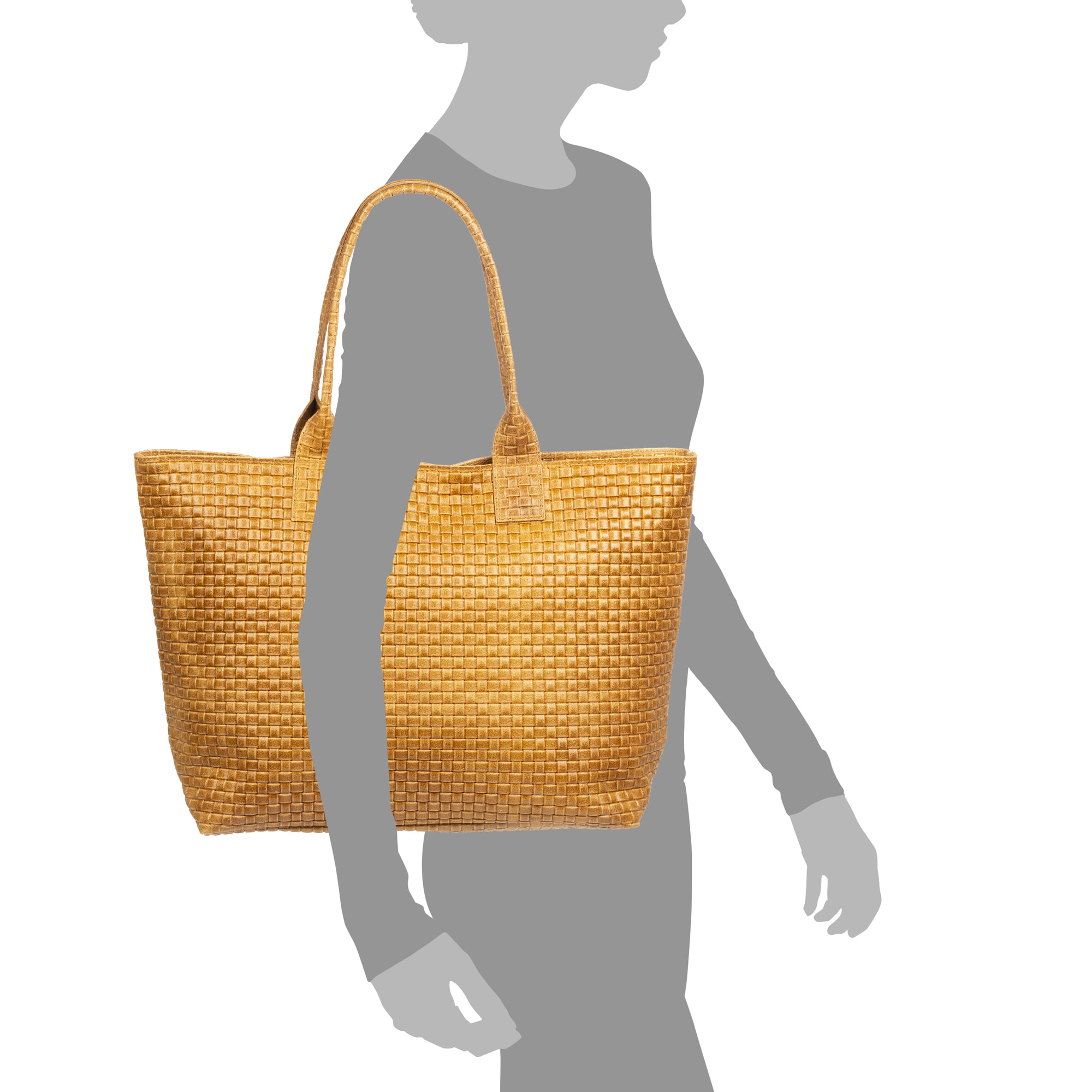 Albisola borsa a spalla da donna. Pelle autentica finitura Scamosciata imprinting intrecciato.