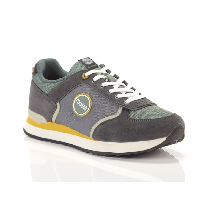 Sneakers Colmar Travis Block Dk Gray Sage Green Ochre Grigio