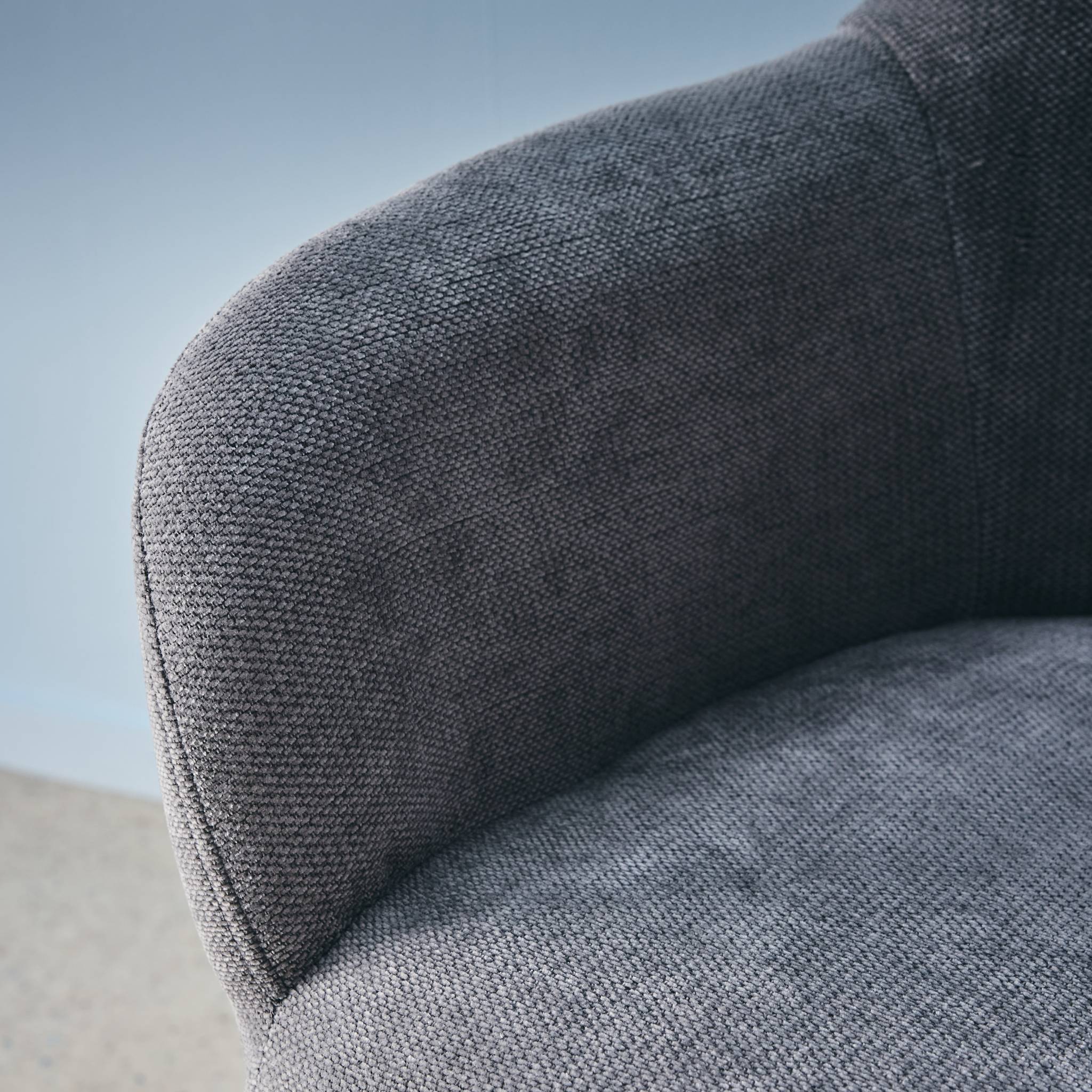 Chaise de bureau à roulettes ajustable métal et tissu gris - L 57 x P 57 x H 85/94.5cm - Stan