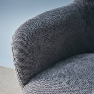 Chaise de bureau à roulettes ajustable métal et tissu gris - L 57 x P 57 x H 85/94.5cm - Stan