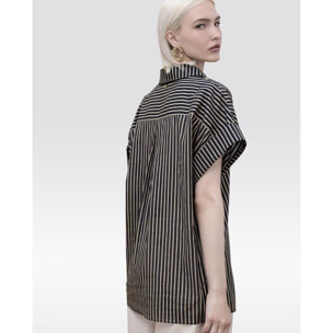 Blusa a righe nere ed écru