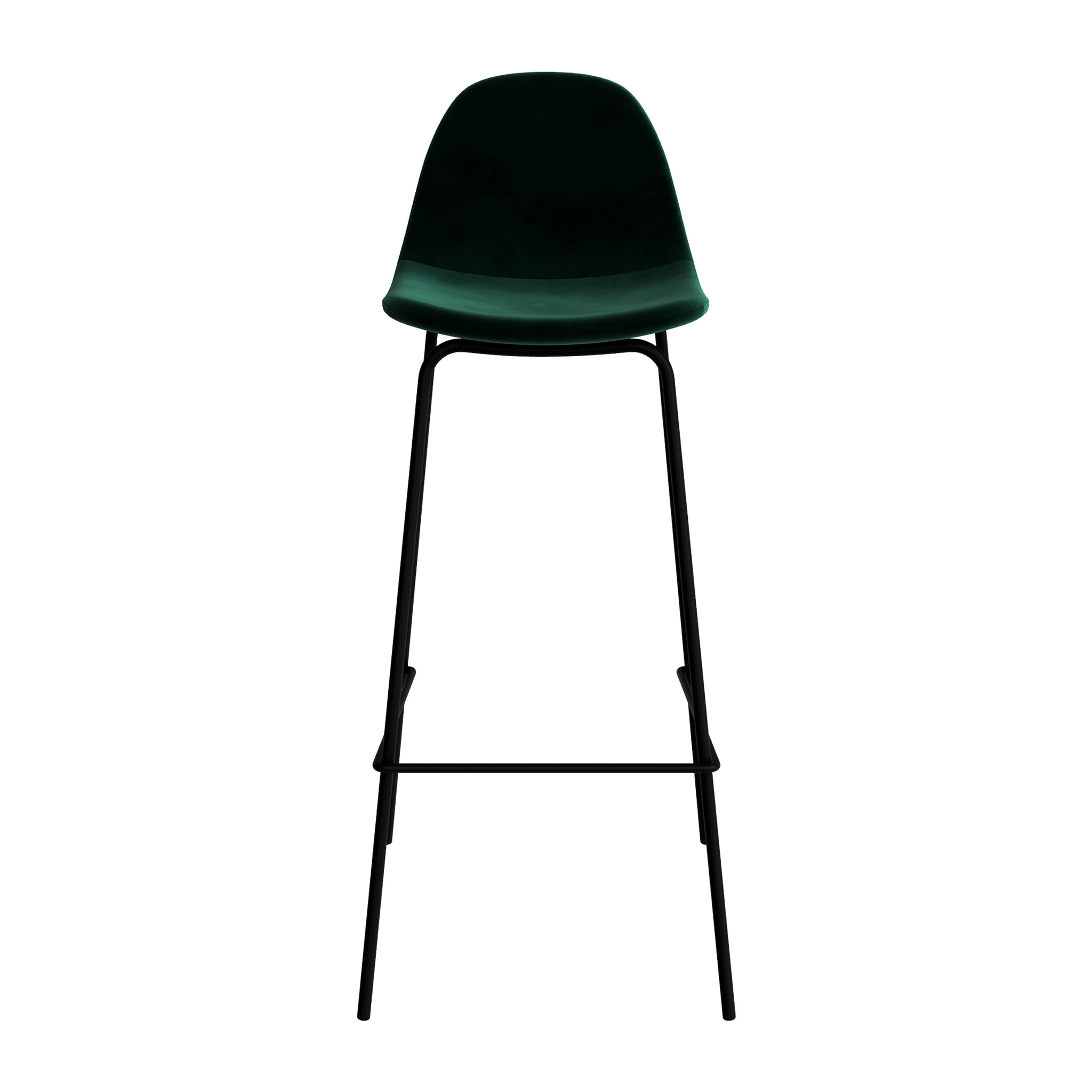 Lot de 2 chaises de bar en velours vert foncé 75 cm - Henrik