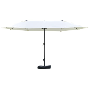 Parasol de jardin XXL dim. 4,6L x 2,7l x 2,4H cm crème