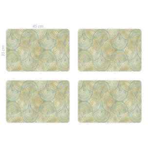 VINILIKO, set de 4 individuales de mesa Misha verde agua 4u-30x45 cm