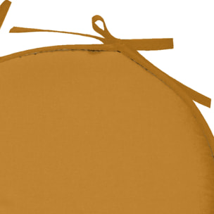 Galette de chaise ronde unie aux multiples couleurs - Jaune Curry