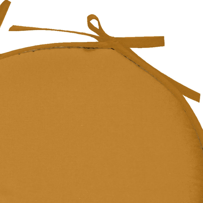 Galette de chaise ronde unie aux multiples couleurs - Jaune Curry