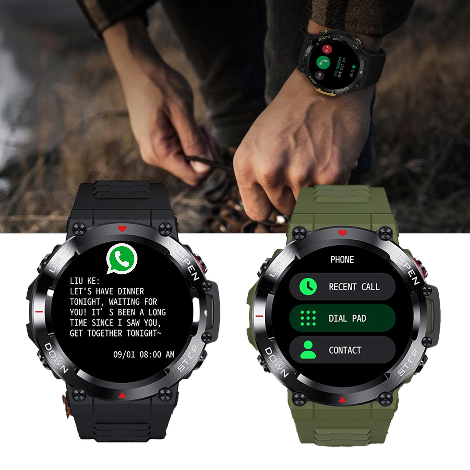 Smartwatch AK45 con pressione sanguigna e cardiofrequenzimetro, informazioni meteo e modalità sport. Batteria da 400 mAh.