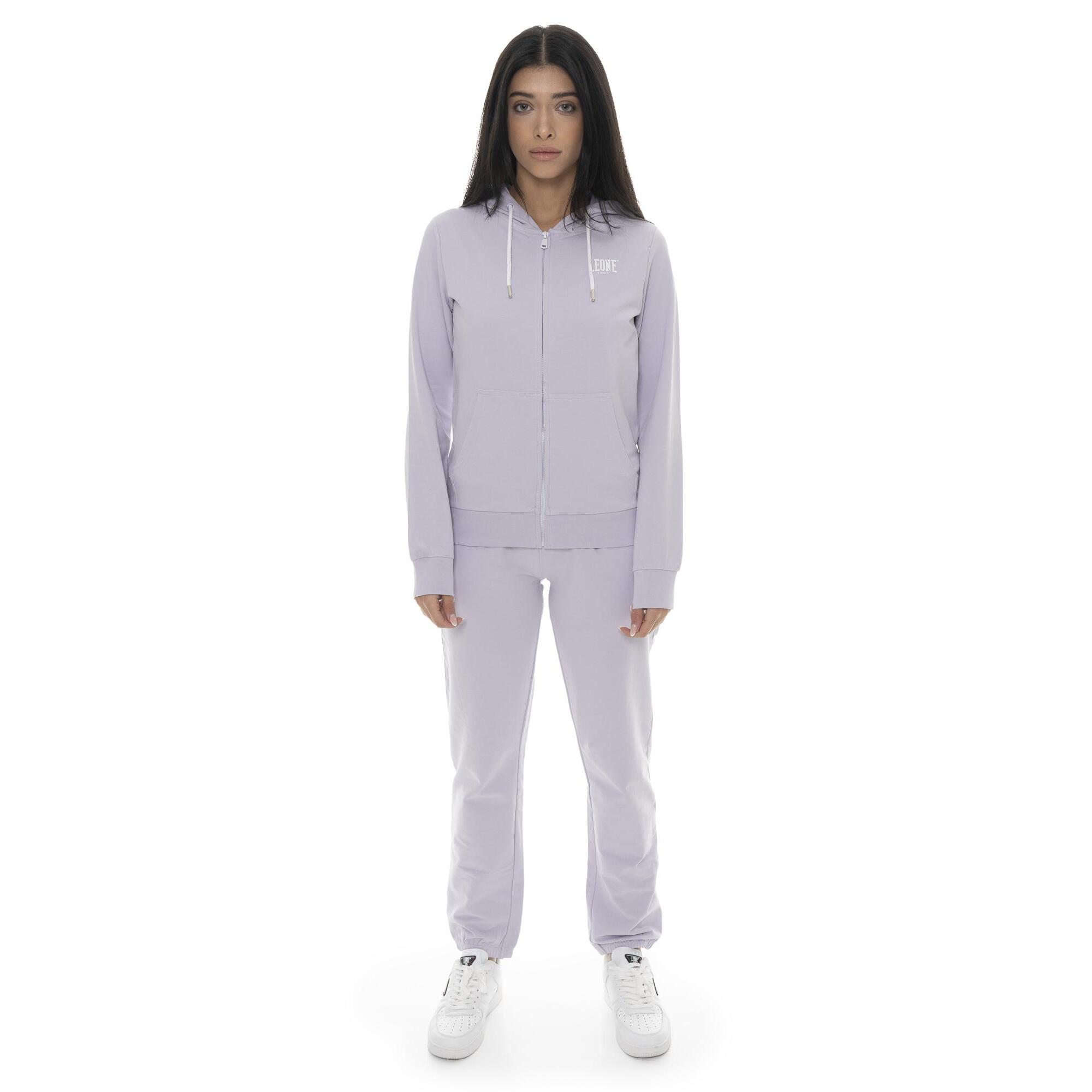 Tuta da donna in cotone non felpato con cappuccio e zip Leone Basic