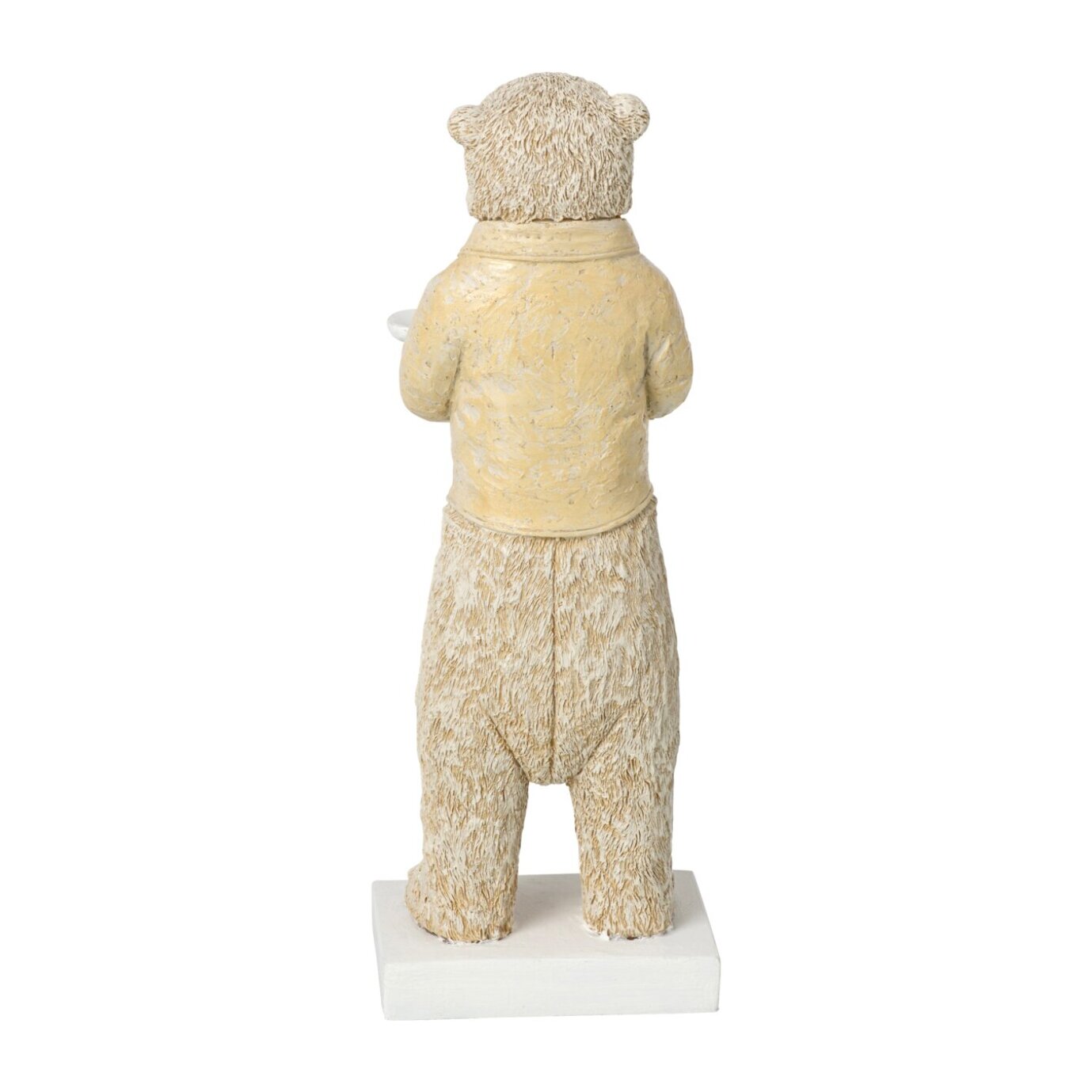 J-Line Ours serveur - polyrésine - beige/blanc cassé - small