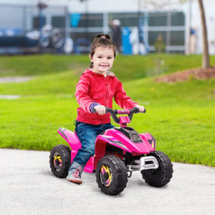 Quad Eléctrico para Niños de 18-36 Meses Vehículo Eléctrico Cuatrimoto a Batería 6V con Avance y Retroceso Carga Máx. 20 kg 72x40x45,5 cm Rosa