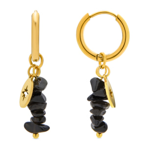 Pendientes de Onix acabados en oro amarillo de 18K- Miald