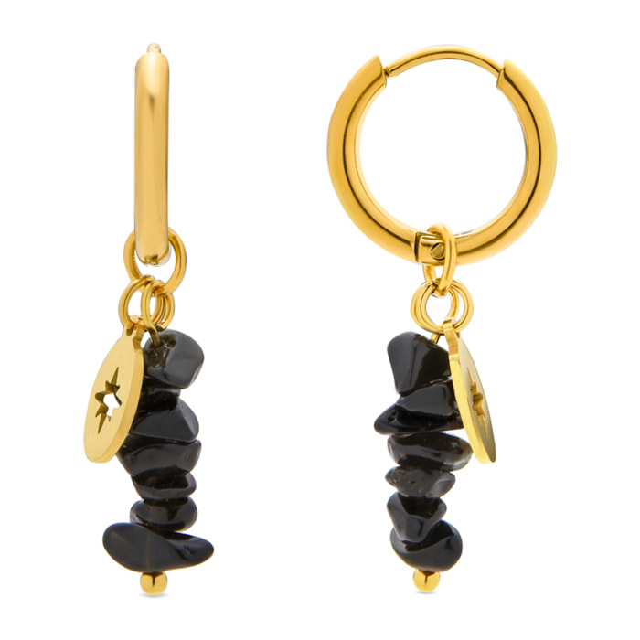 Pendientes de Onix acabados en oro amarillo de 18K- Miald