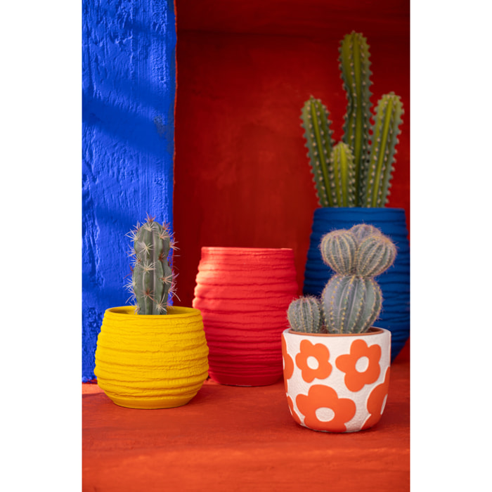 J-Line cache-pot Fiesta - céramique - jaune - small - Ø 14 cm