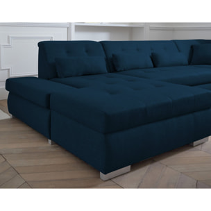 Vermont - canapé panoramique d'angle droit - 7 places - XXL - Bleu pétrole