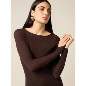 Oltre - Camiseta mezcla de cachemir - Marrón