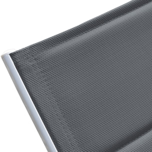 Bain de soleil BARBADOS en textilène gris - aluminium blanc