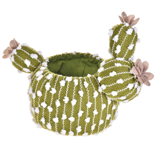 Cachepot A Forma Di Cactus. Larghezza 36 Cm - Pezzi 2 - 36X28X20cm - Colore: Verde - Bianchi Dino - Contenitori Tessuto/Feltro