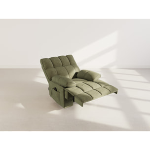 Chandler - Fauteuil relax électrique en velours texturé - Vert