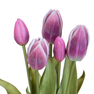 Mazzo di tulipani 1 pz - Colore Viola - 20xH39x20cm - Bianchi Dino