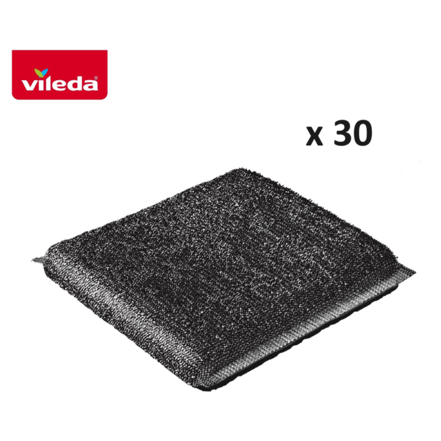 Vileda - Pack de 15 x 2 - Eponges métalliques Glitzi Power Inox - 30 éponges