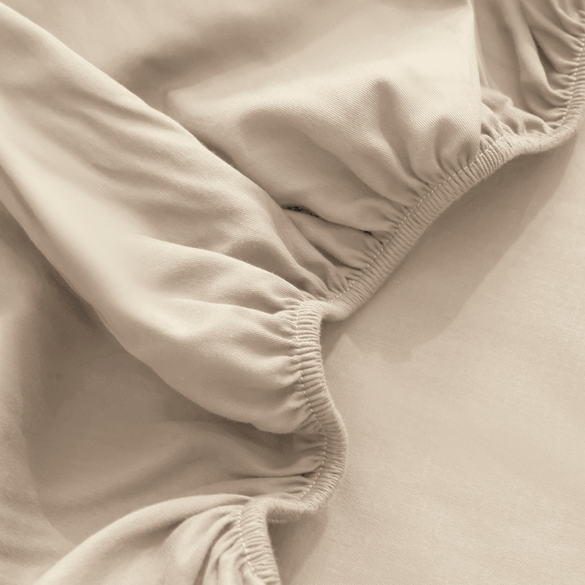 LENZUOLO SOTTO CON ANGOLI PER LETTO SINGOLO IN JERSEY DI COTONE AVORIO