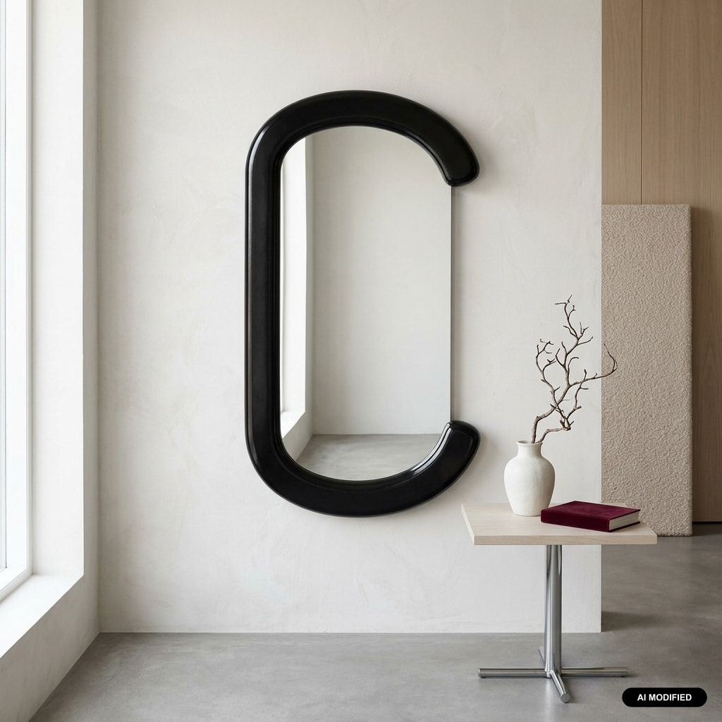 Miroir ovale décor bois 91cm LINK
