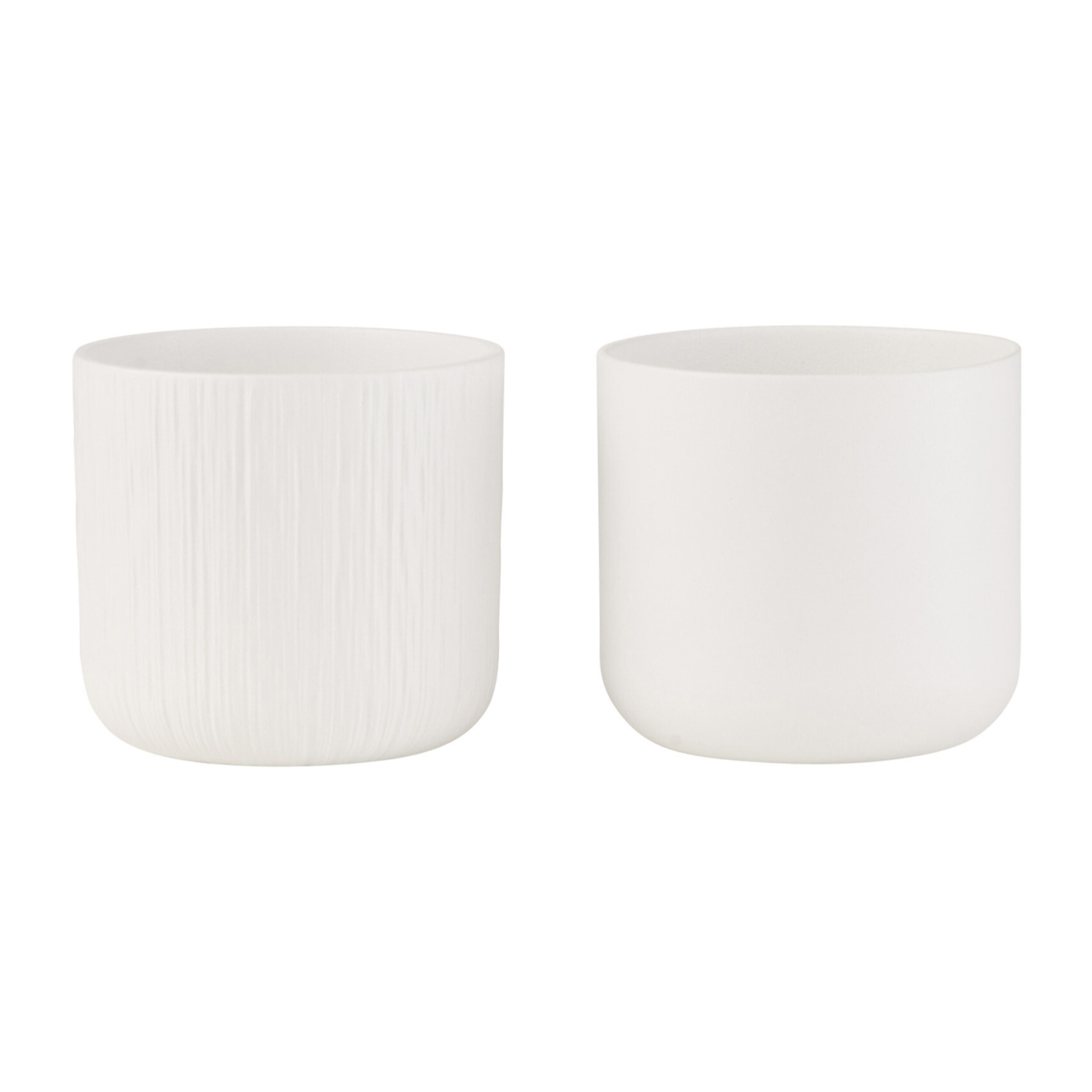 J-Line cache-pot Gen - céramique - blanc - small - 2 pièces - Ø 13.5 cm