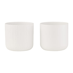 J-Line cache-pot Gen - céramique - blanc - small - 2 pièces - Ø 13.5 cm