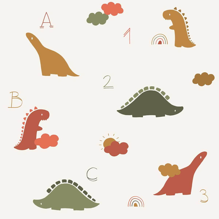 Papier peint dinos 123 Intissé