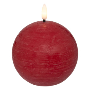 Bougie boule LED Molia D.10cm rouge