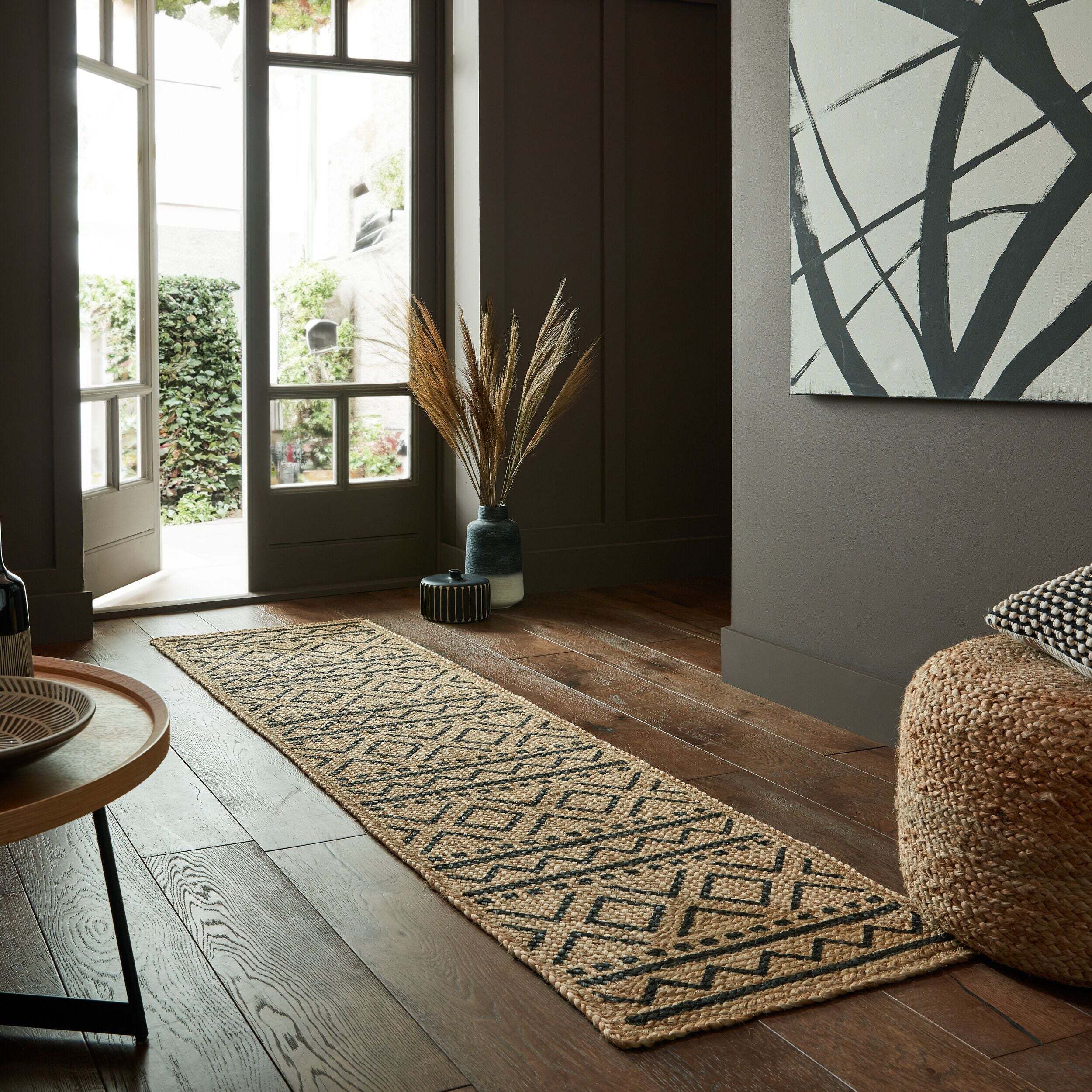 Tapis en jute de couloir LUIS