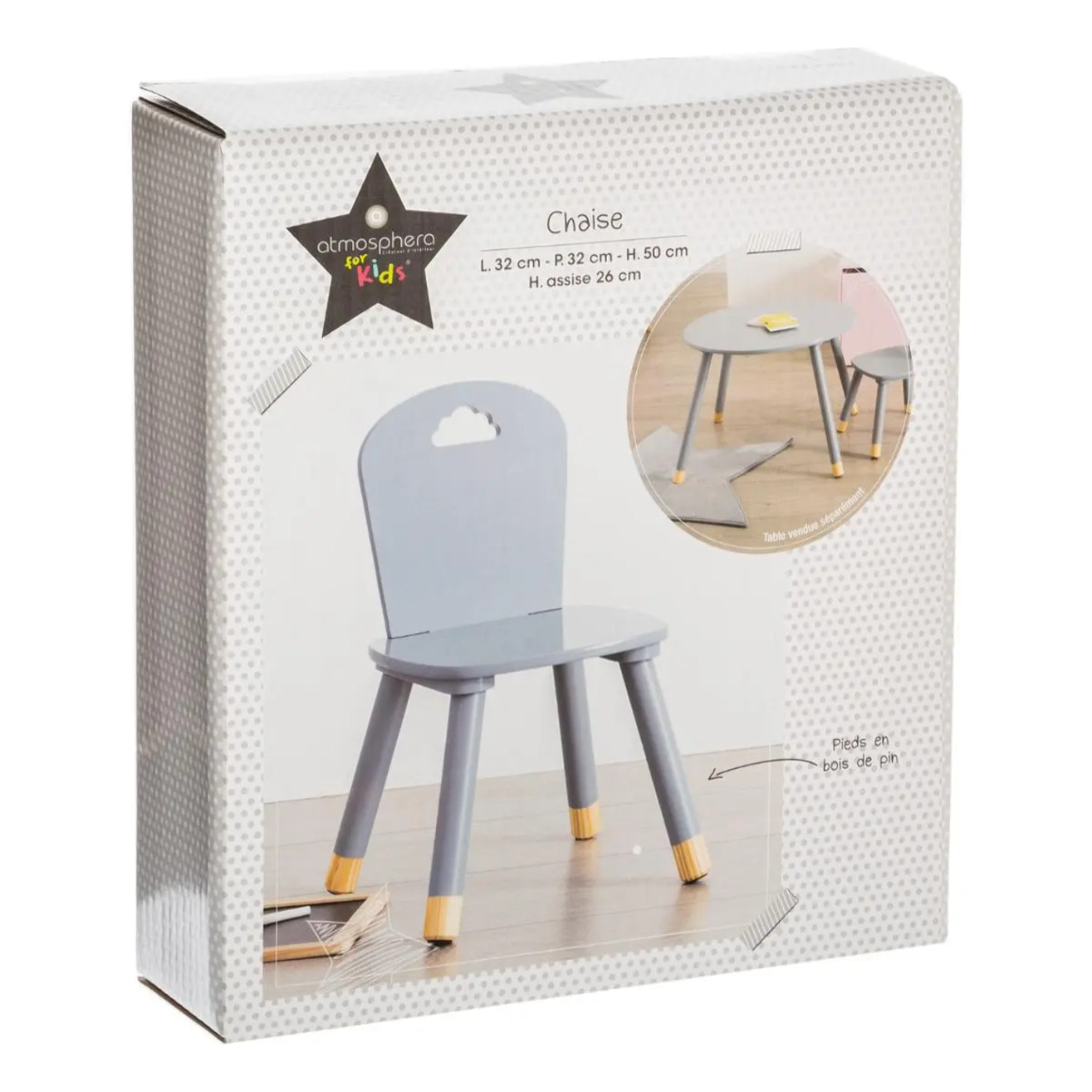 Chaise enfant "Douceur" grise