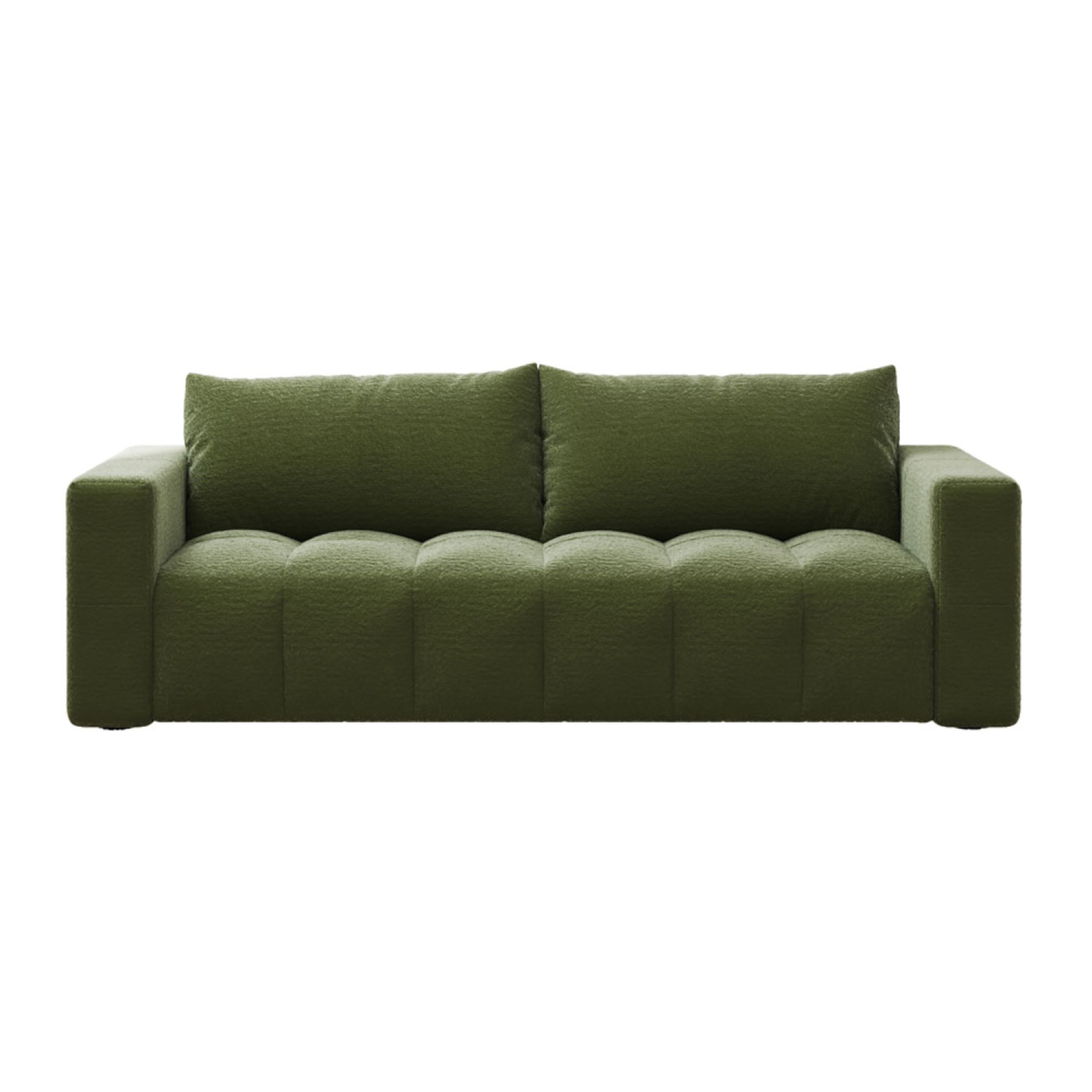 MIDLAND Canapé convertible 3 places avec coffre en bouclette vert