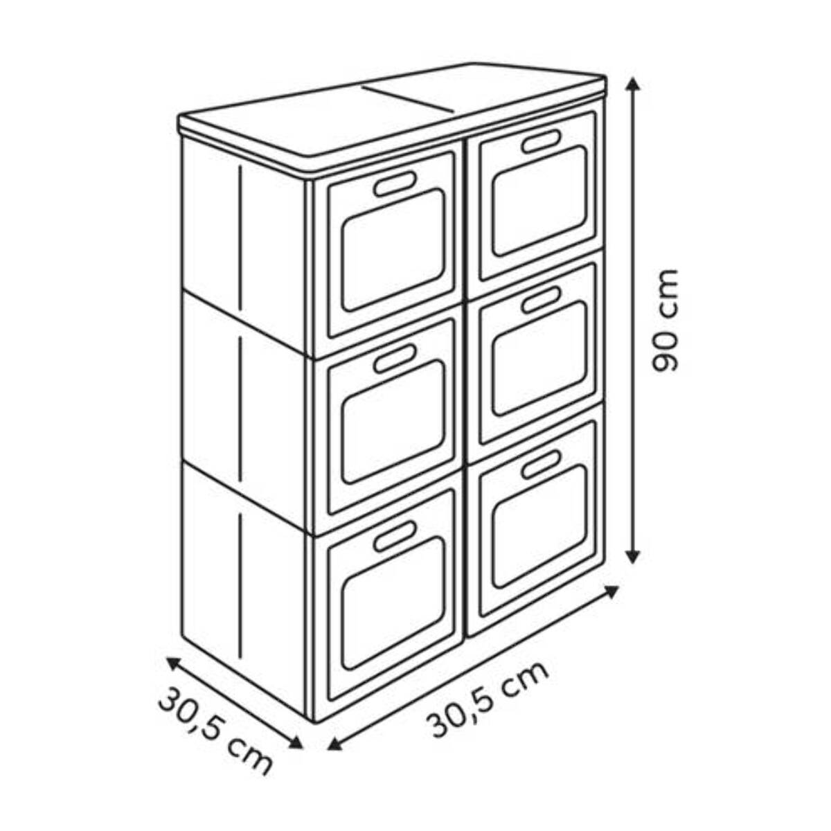Rangement 6 cases pliable Cube'N Door 61x91cm beige