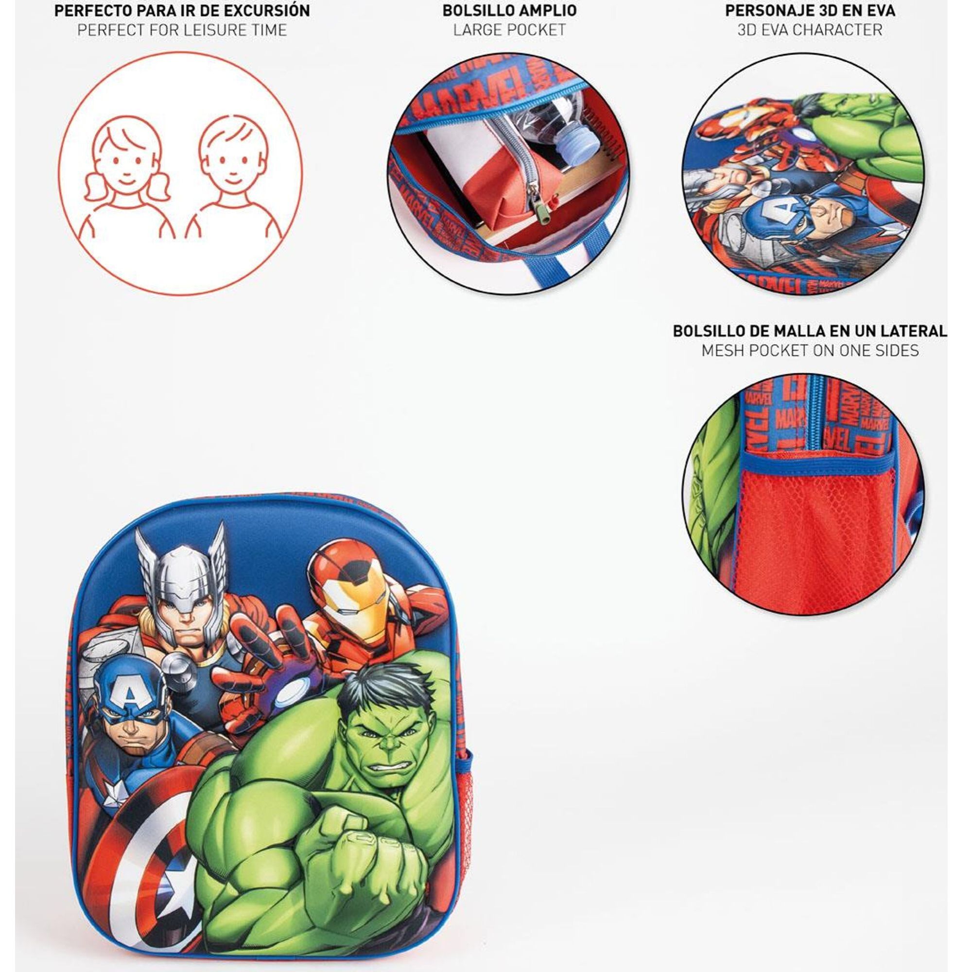 Mochila Infantil 3D Avengers