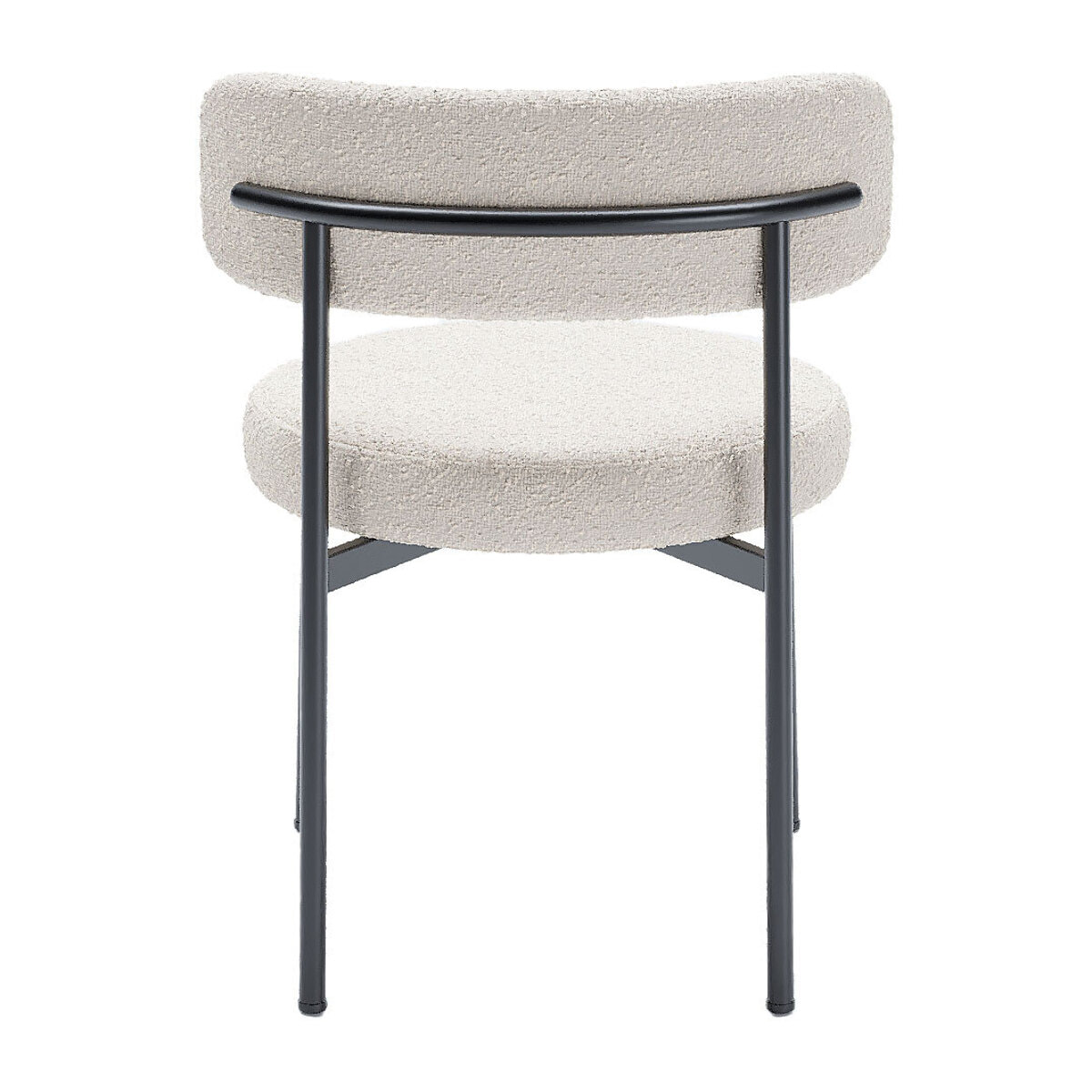 Lot de 2 chaises de table bouclette blanche