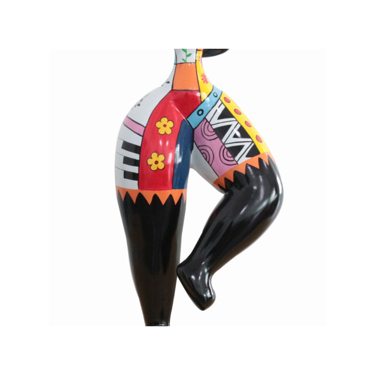 Statue femme qui danse en résine multicolore H68cm - SUMA 04