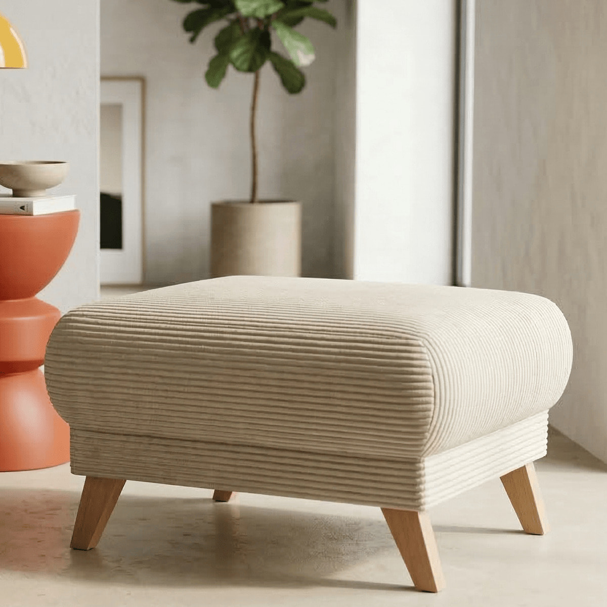 Pouf en velours côtelé - LARIA