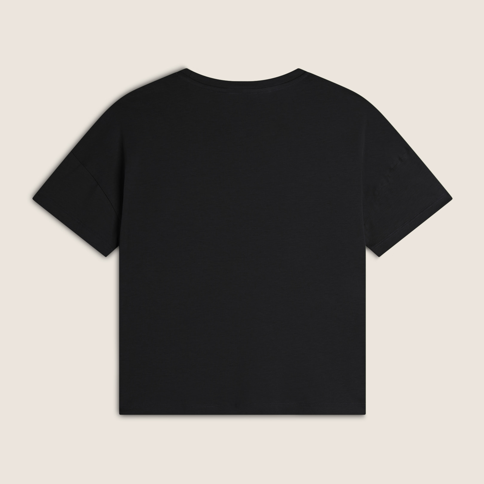 T-shirt donna comfort fit corta con stampa e spacchi