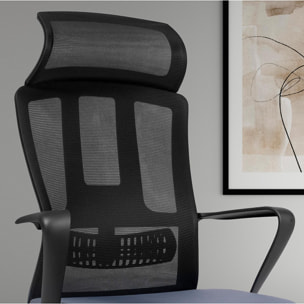 Silla de estudio Ethan tela gris y negro 128x63x66 cm