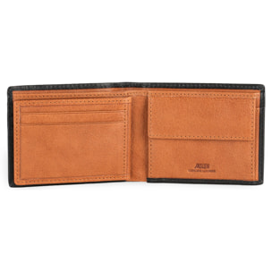 Cartera Hombre Piel Jaslen Hannover Negro-Tostado