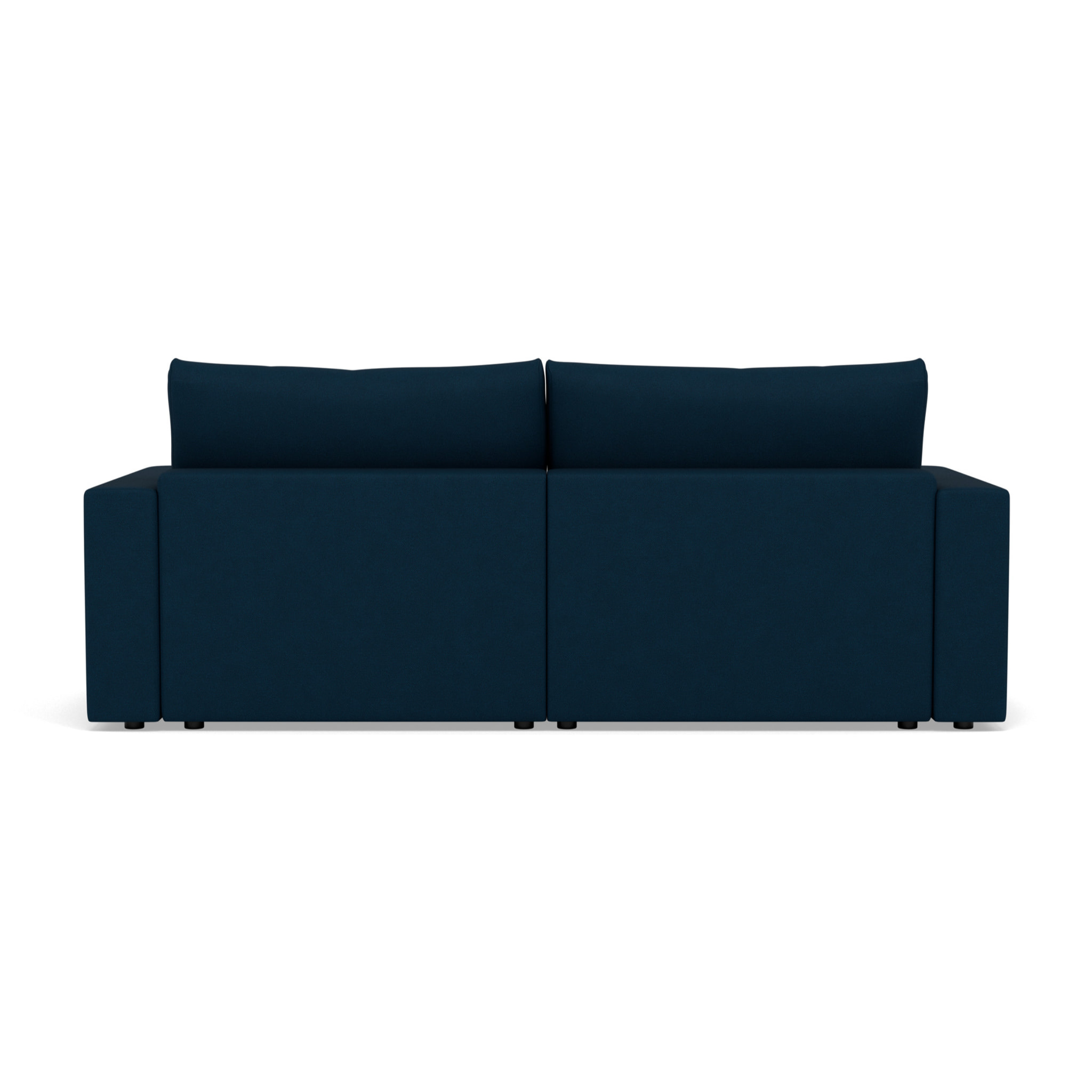 Daryl - canapé d'angle réversible 4 places convertible avec coffre en tissu texturé - Bleu